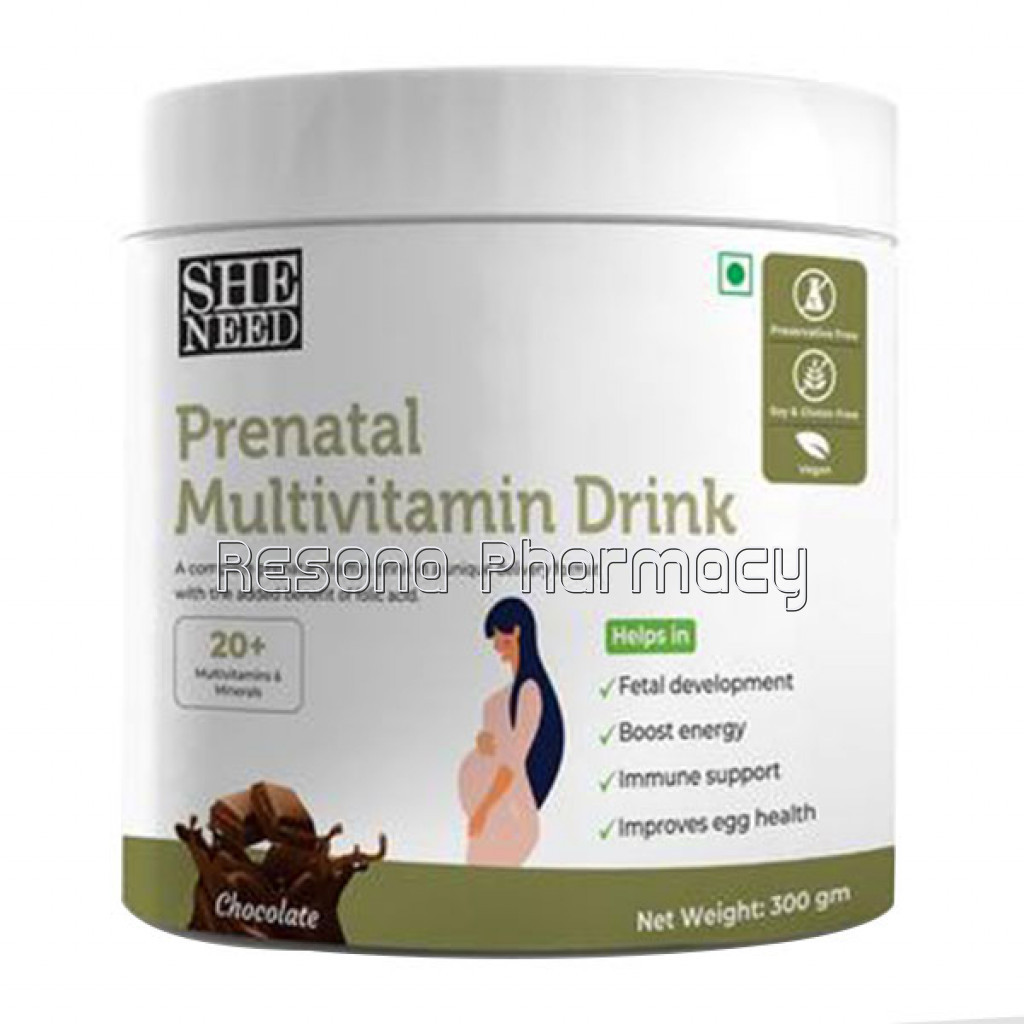 Sheneed Prenatal Multivitamin Drink For Women With 22Plus Essential Nutrients With Folic Acid, Calcium, Iron For Baby’S Health, Energy, Digestion, Hormonal Balance, Skin and Hair Vegan – 300Gm