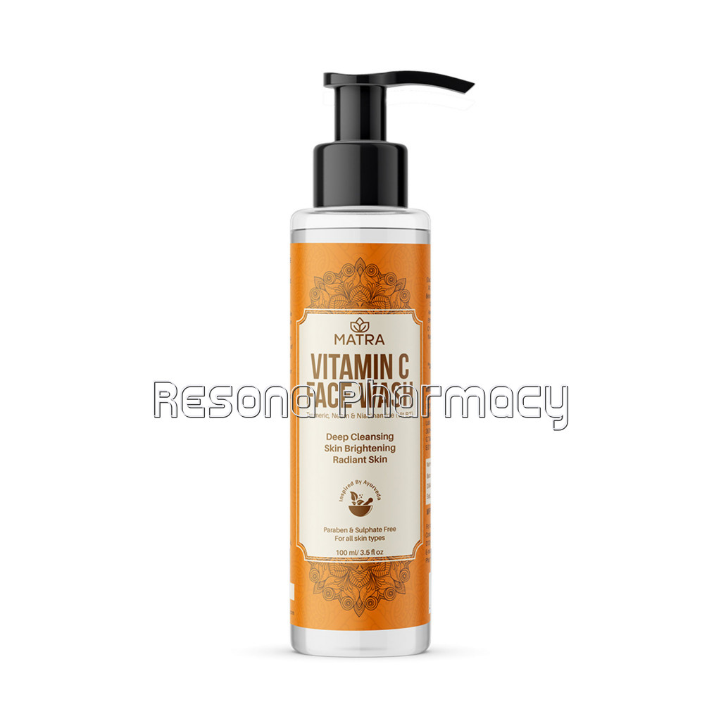 Vitamin C Face Wash – Matra Vitamin C Face Wash With Turmeric, Neem and Niacinamide (Vit B3) Paraben And Sulphate Free Face Wash