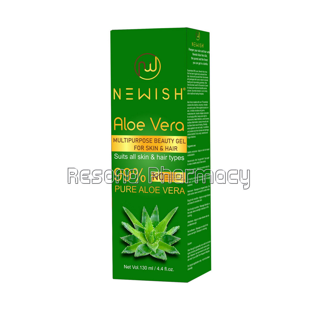 Organic Aloe Vera Gel For Face, Skin and Hair(130Ml) | Newish
