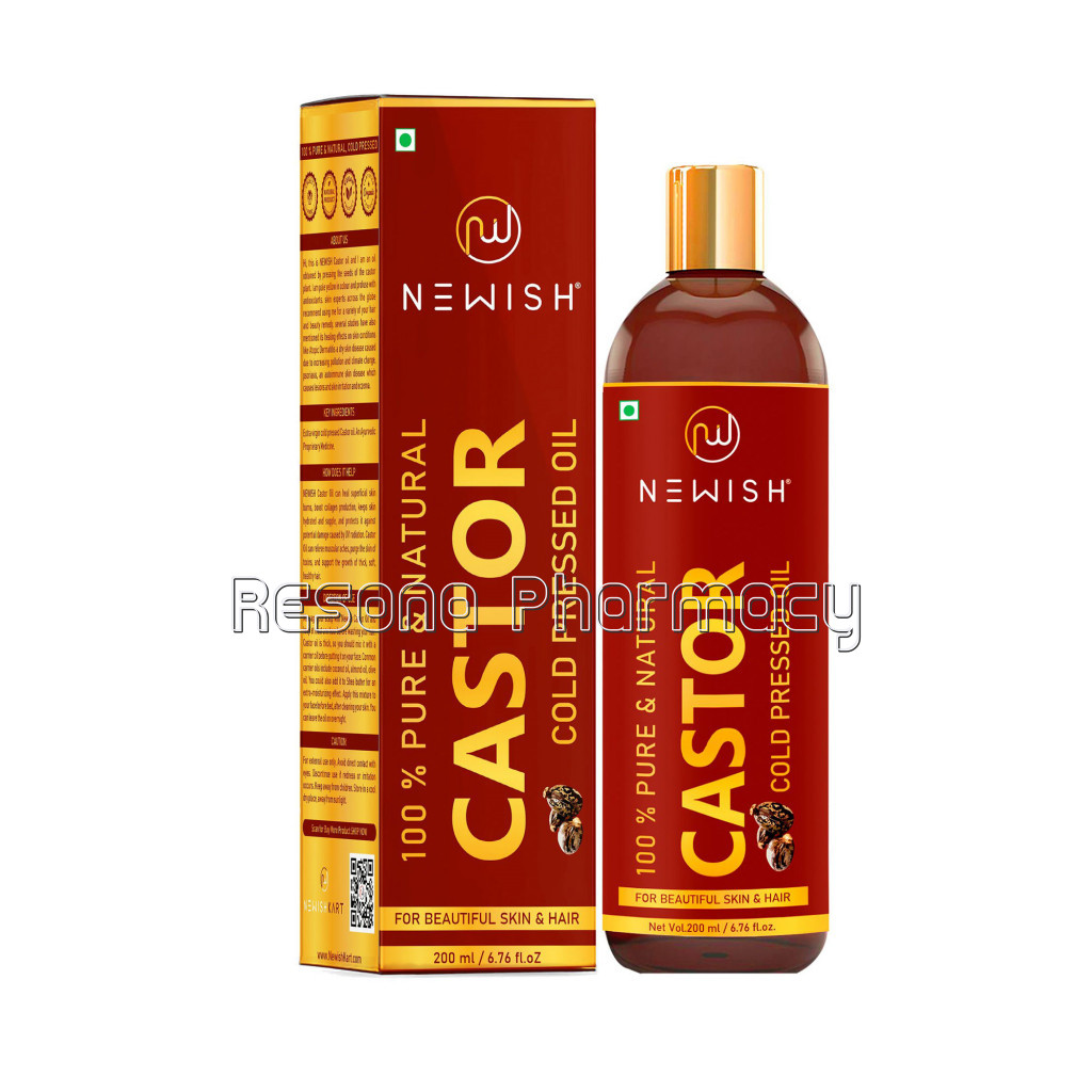 Castor Oil For Hair and Skin | Pure Cold Pressed 200Ml | Newish
