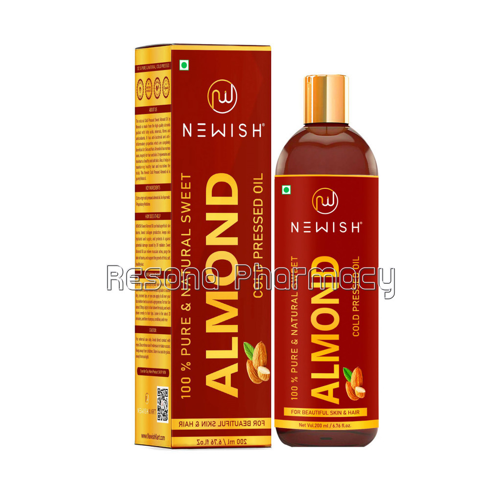 NaNaturalSweet Almond Oil For Hair and Skin | Cold Pressed 200Ml | Newish