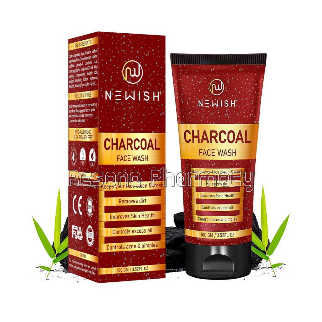 Charcoal Face Wash – Anti Fungal and Anti Pollution(100Gm) | Newish