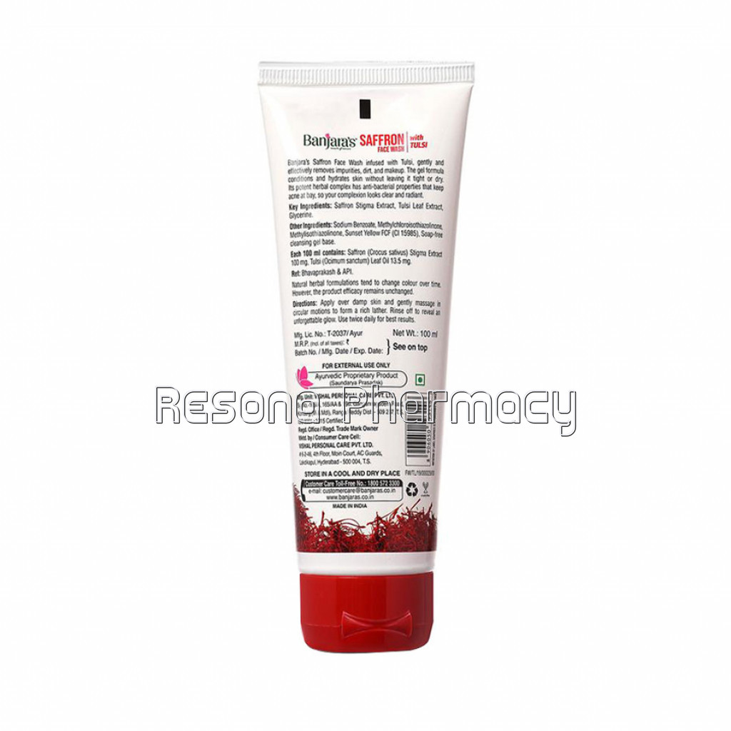 Banjara'S Saffron Face Wash With Tulsi 100Ml