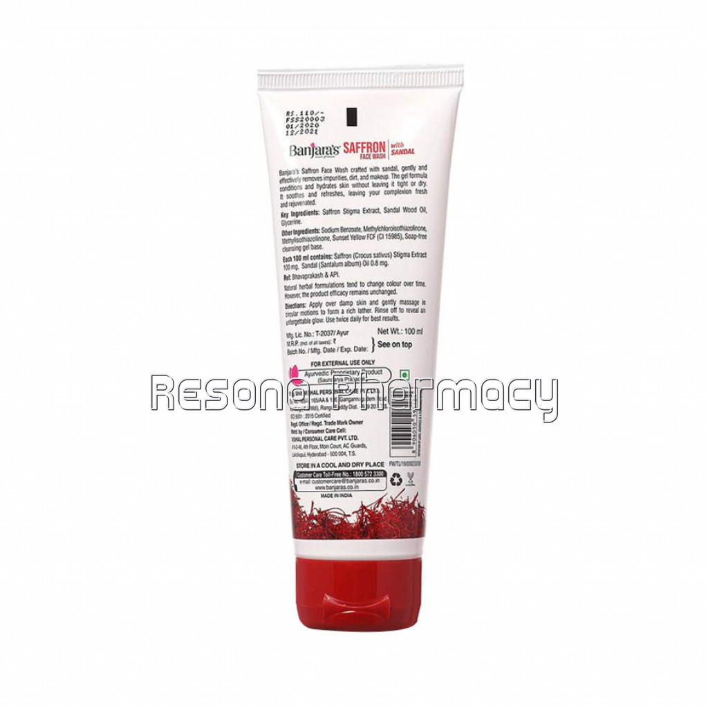 Banjara'S Saffron Face Wash With Sandal 100Ml