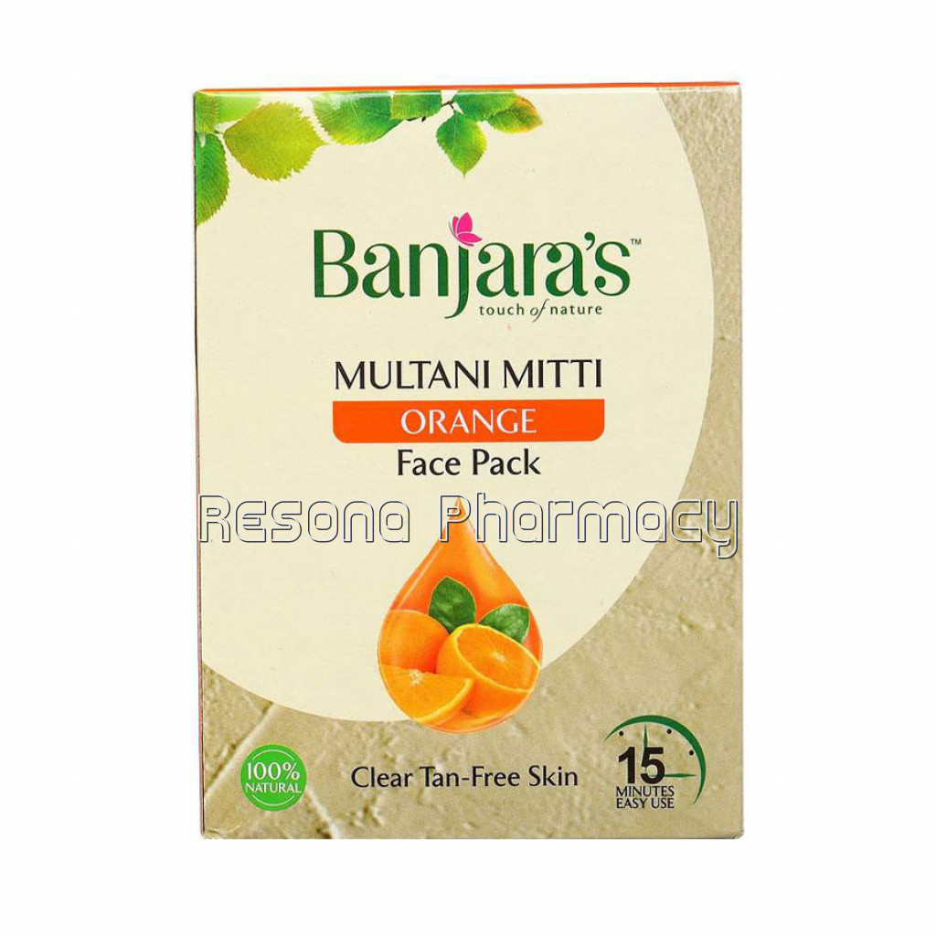 Banjara'S Multani Mitti Plus Orange Face Pack Powder 100Gms (5*20Gms)