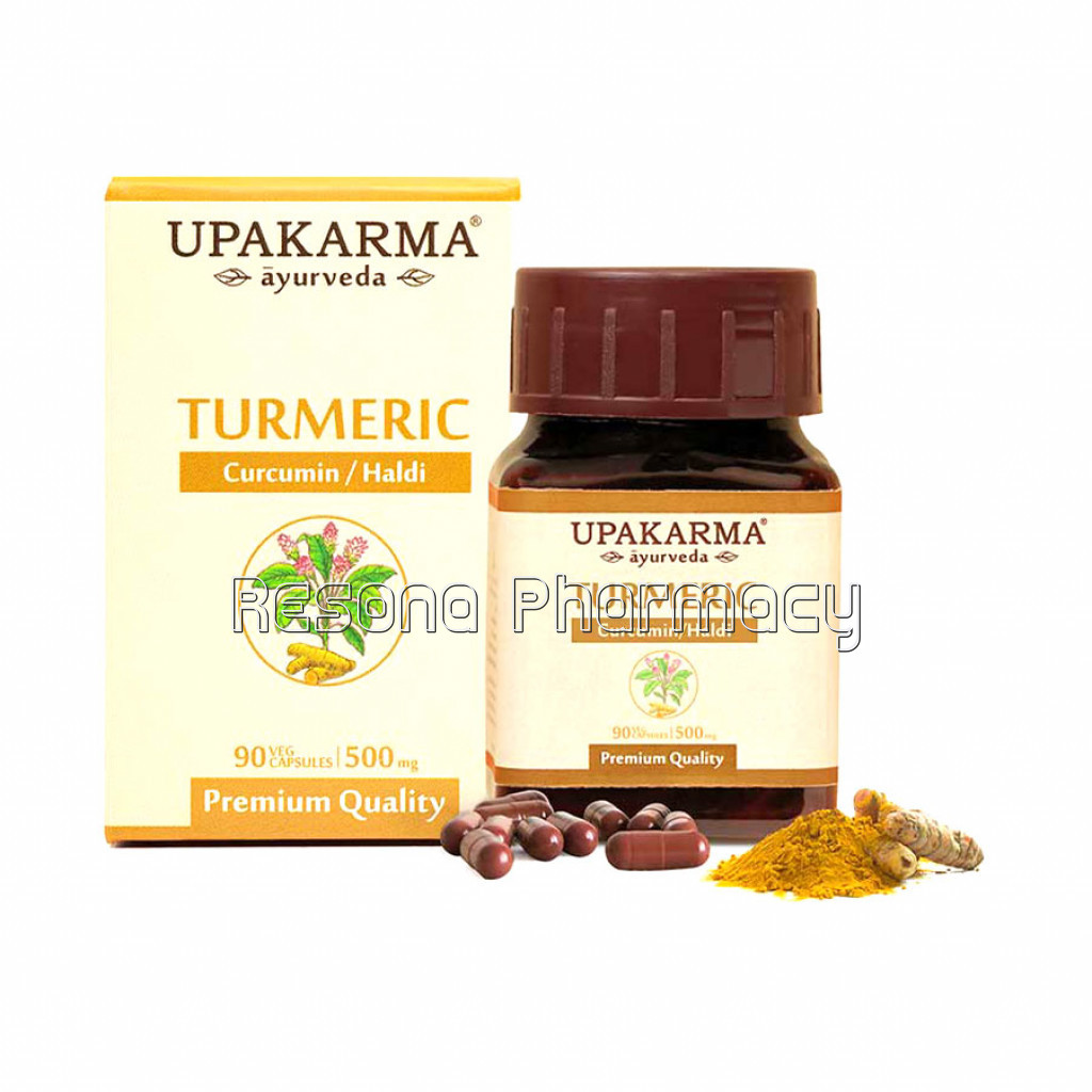 Upakarma Pure Turmeric | Curcumin | Haldi Extract Capsules To Boost Immunity – 500Mg | 90 Capsules