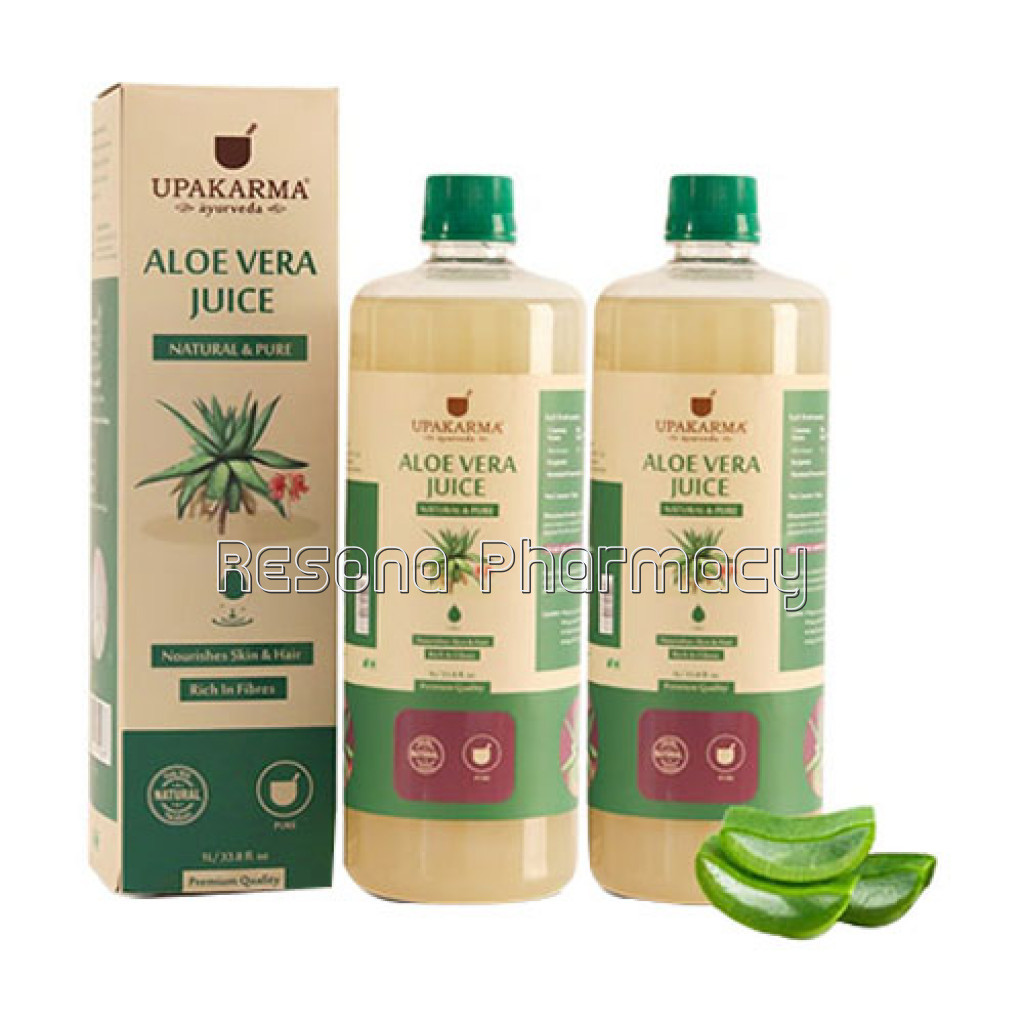 Upakarma Aloe Vera Juice 1L – A NaNaturalTonic For Skin, Hair and To Boost Immunity – Pack Of 2