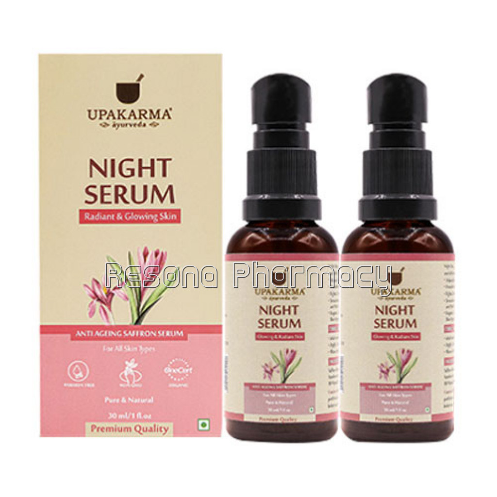 Upakarma Night Serum With Saffron 30Ml – Pack Of 2 | An Anti Aging Serum For All Skin Types