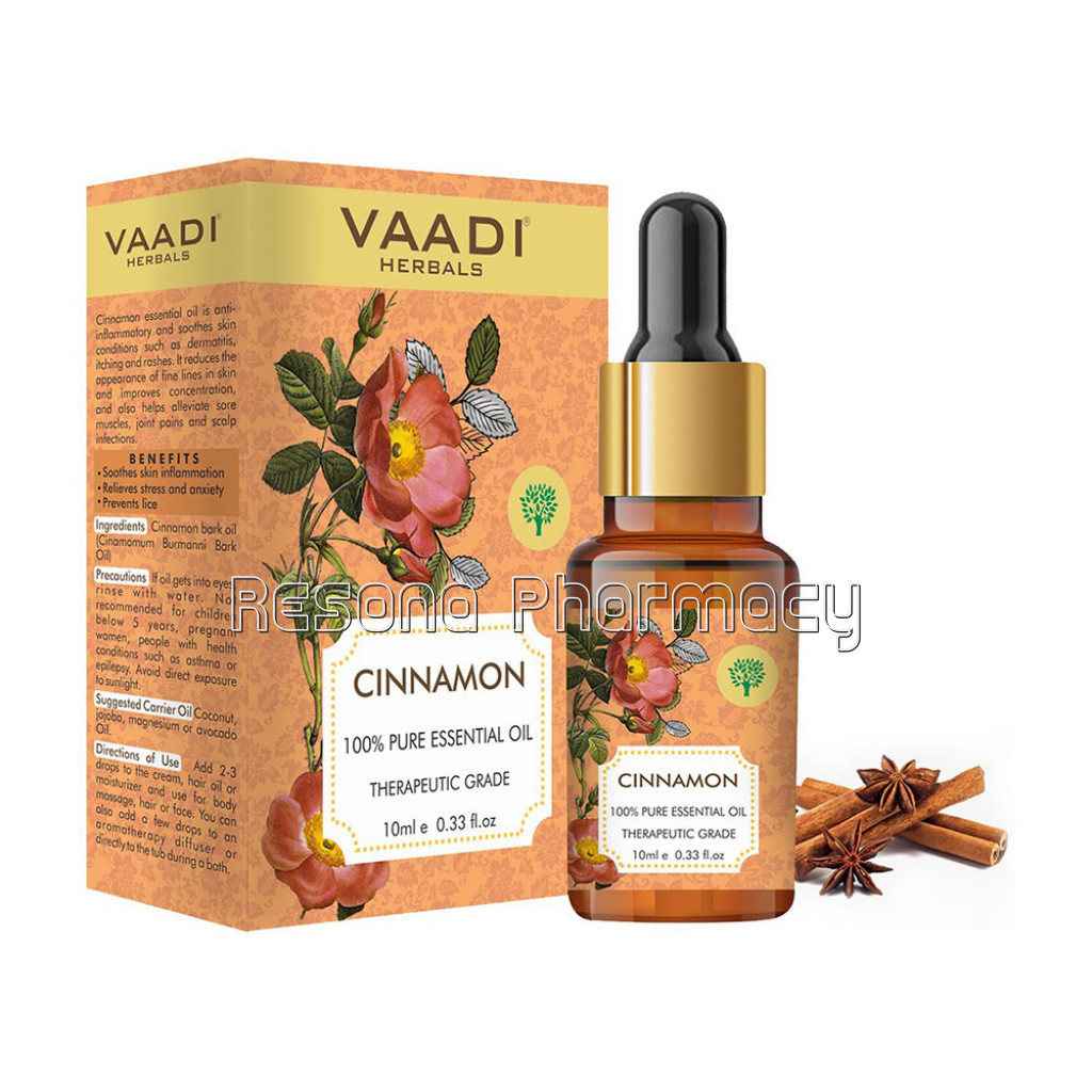Cinnamon Essential Oil   Soothes Skin Inflammation, Relieves Stress and Anxiety and Improves Concentration   100% Pure Therapeutic Grade (10 Ml)