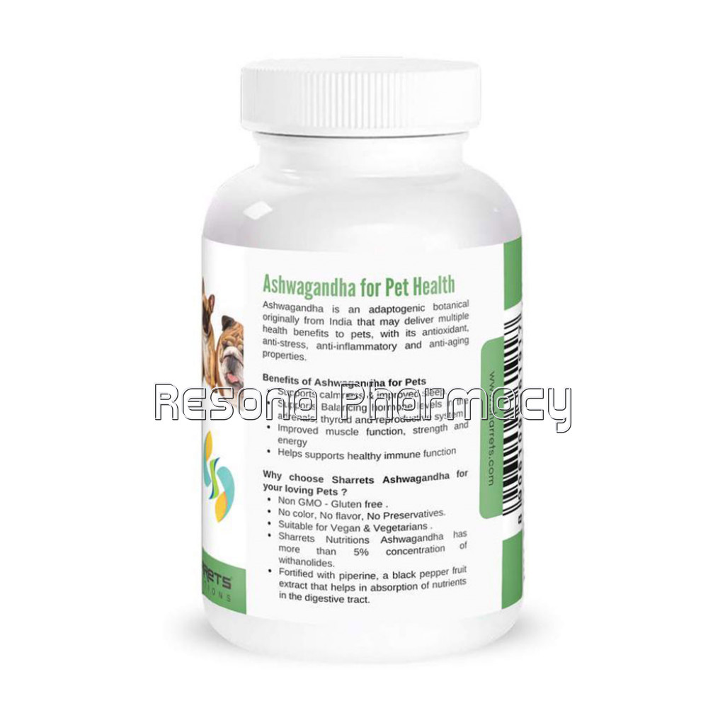 Sharrets Ashwagandha For Pets I Strees Support And Calming Aid Supplement For Pets