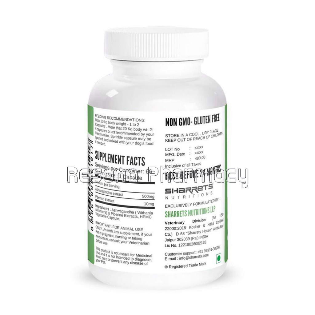 Sharrets Ashwagandha For Pets I Strees Support And Calming Aid Supplement For Pets