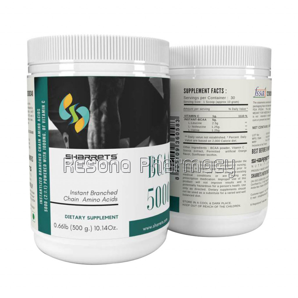 Branched Chain Amino Acids 5000 Powder 300Gm Pack Of 2