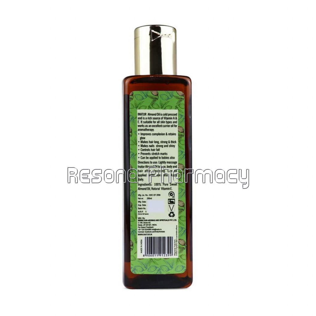 Almond Oil  Cold Pressed Oil ,Skin Nourisher, Treats Hair Damage,Hair Fall and Excellent Massage Oil 200Ml