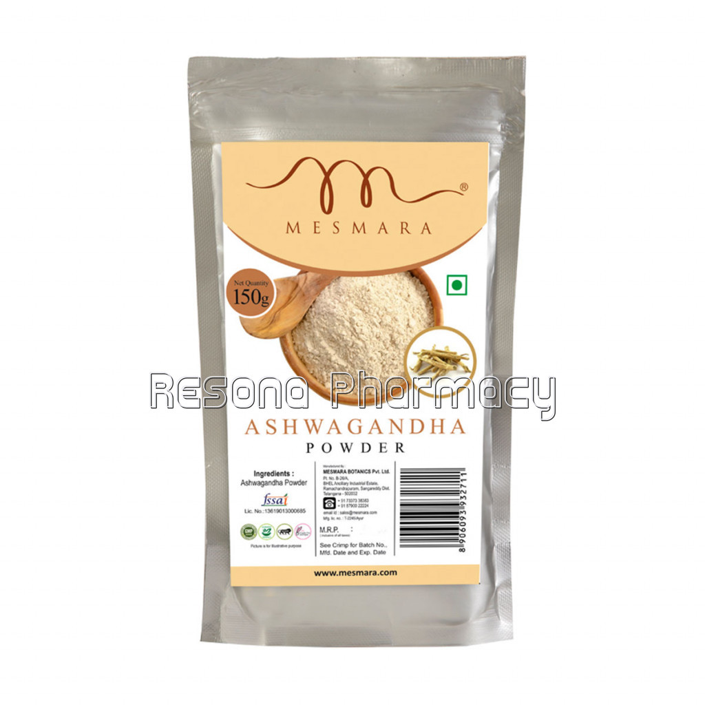 Mesmara Ashwagandha Powder – Withania Somnifera – For Healthy Adrenals and Immune System, Stress Relief, Strength, Mood and More 150G