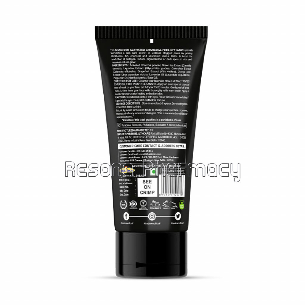Khadi Men Charcoal Peel Off Mask