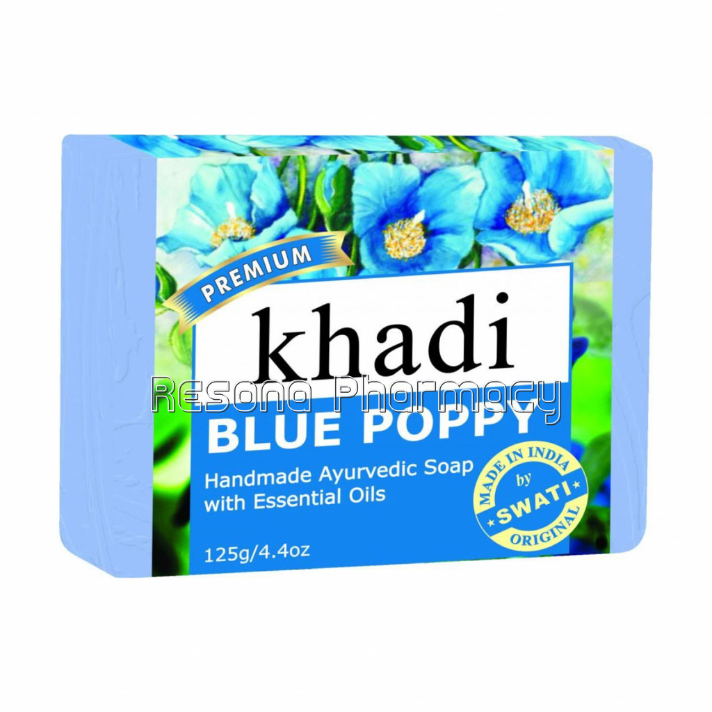 Khadi Premium Blue Poppy Soap 125 Gm.