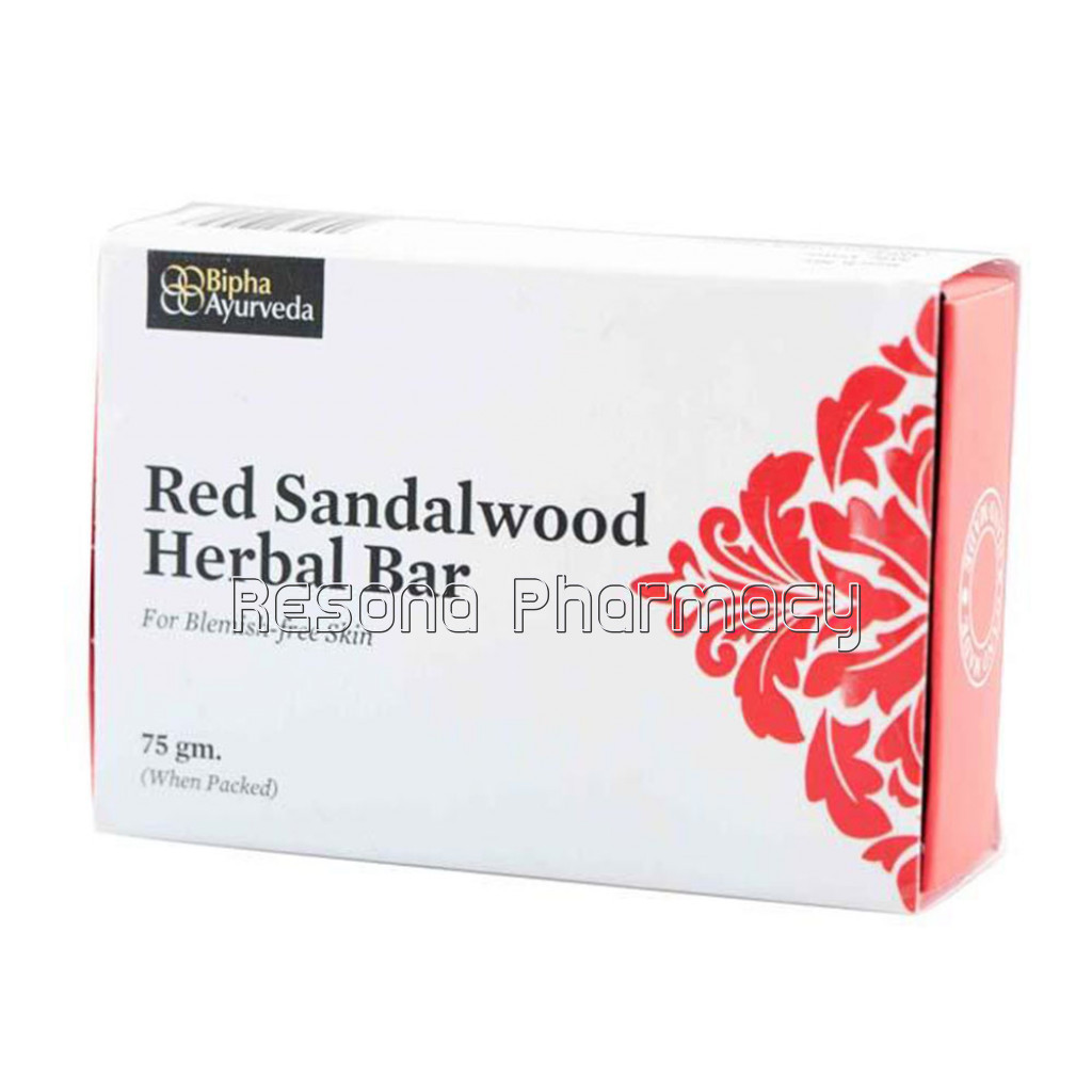 Red Sandalwood Herbal Bar   For Blemish Free Skin 75 Gm