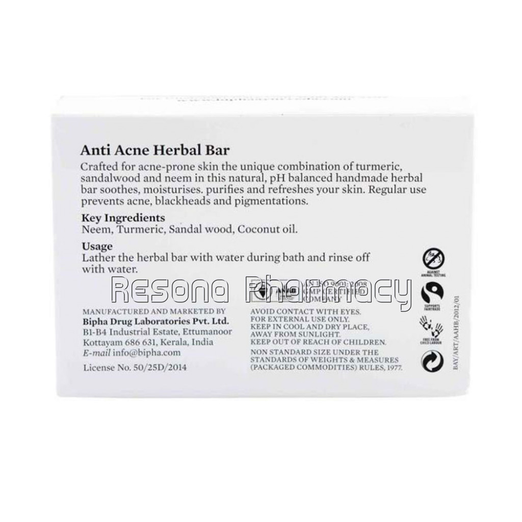 Anti Acne Herbal Bar 75 Gm   NaNaturalAnti Acne Bath Bar