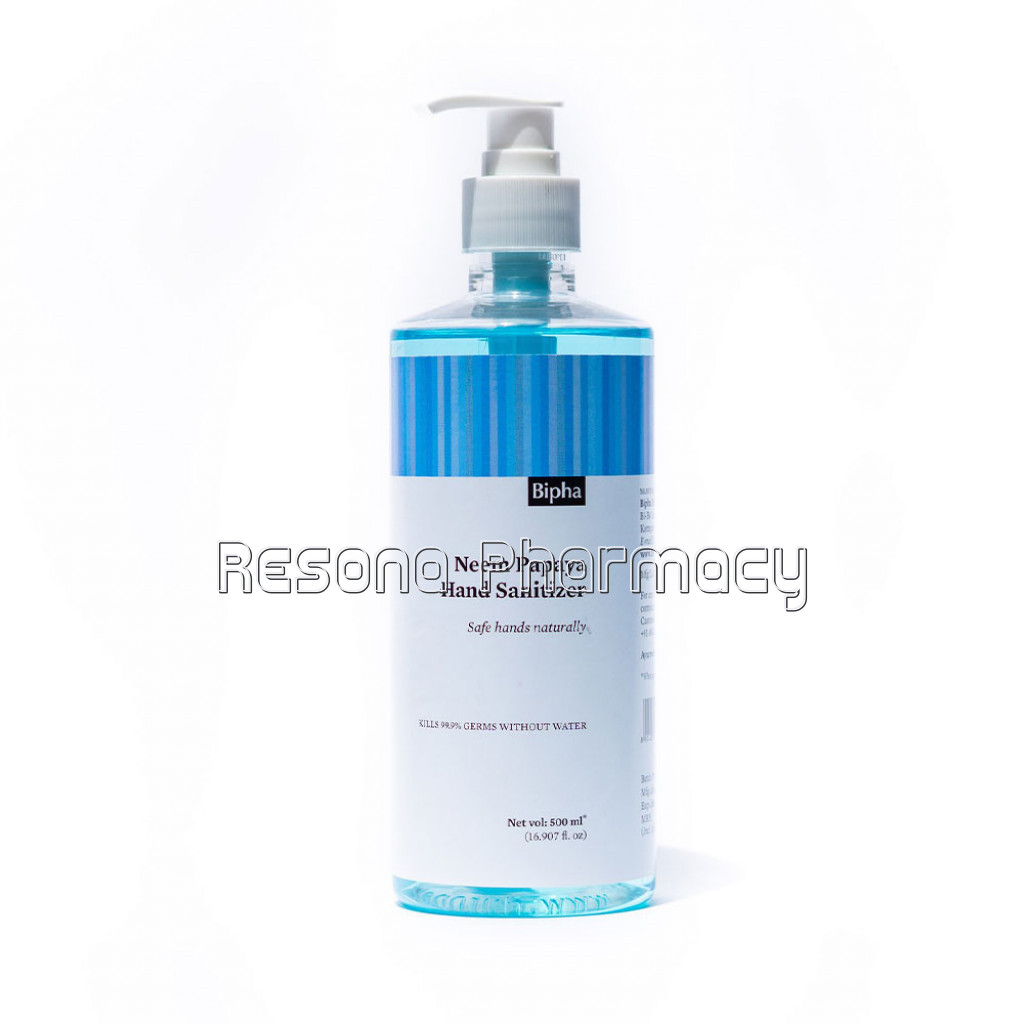 Bipha Neem And Papaya 70% Alcohol Hand Sanitizer With Goodness Of Neem And Papaya .Kills 99.9% Germs 500 Ml