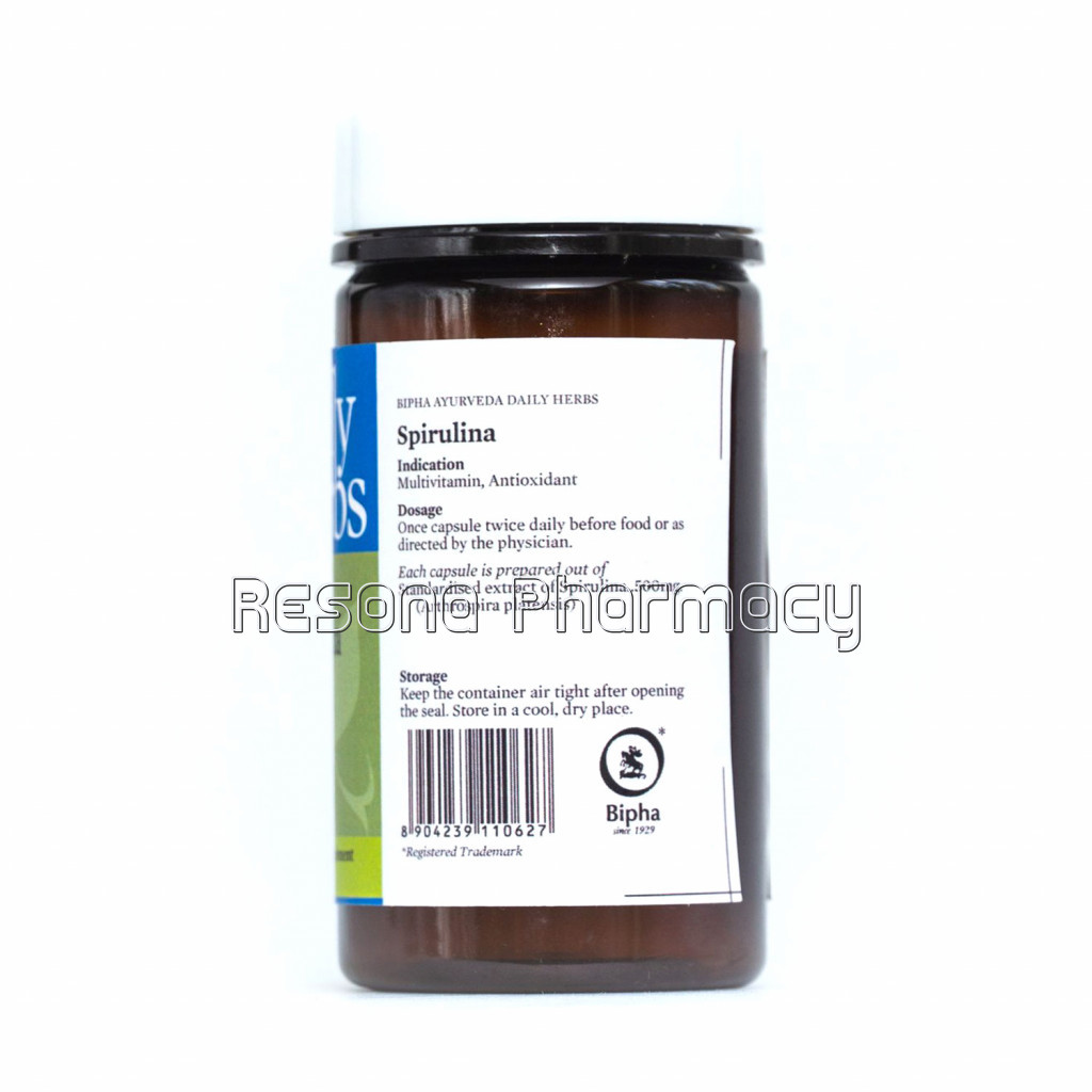 Sprirulina Organic Veg Capsule .66 % Protein Rich Super Health Food, Low Carbs, Vitamin and Mineral Rich Supplement .High Antioxidant Vegan Health Food