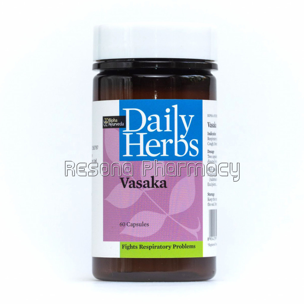 Vasaka  Pure Vasaka Extract 60 Veg Capsule Respiratory Wellness,Fights Allergies, Strengthens and Tones The Respiratory System , Relieves Cough