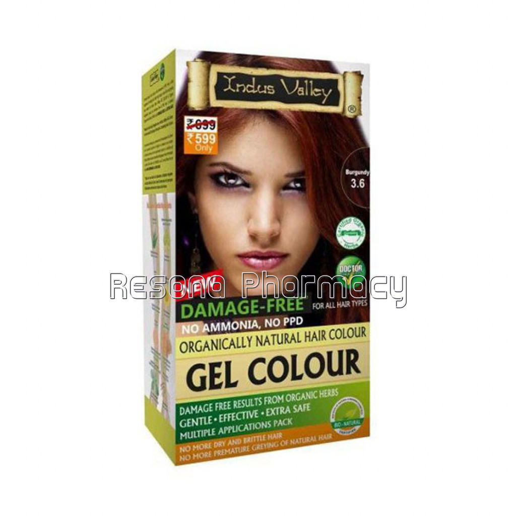 Damage Free NaNaturalHair Color   6 Shades   (Net Quantity: 200 Ml Plus 20 G) Burgandy 3.6