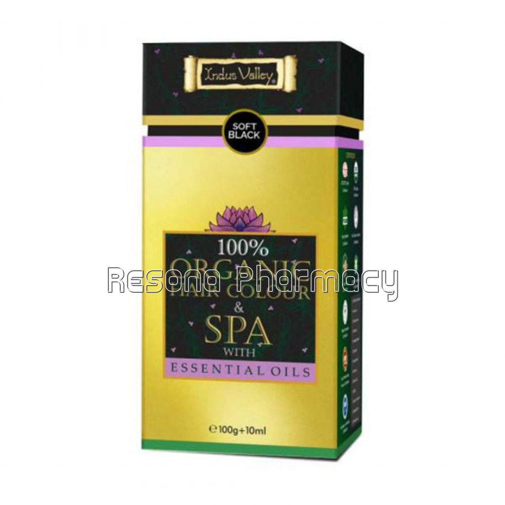 100% Organic Hair Colour and Spa With Essential Oils   (Net Quantity: 100 G Plus 10 Ml) Soft Black