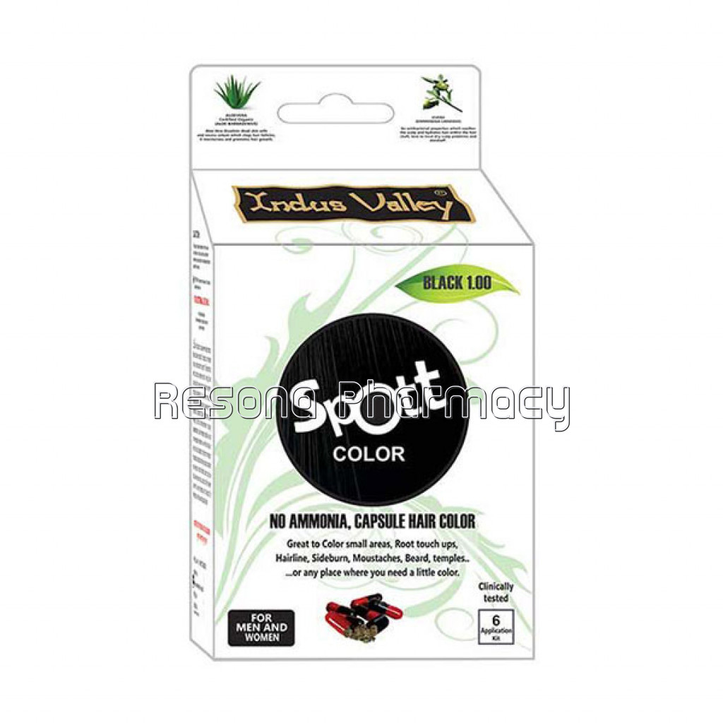 Spott Capsule Hair Color Black 1.00 (6 Applications Kit)   (Net Quantity: 1.5 G)