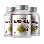 Nutrafirst Safed Musli Extract Capsules 100% NaNaturalAnd Organic – 60 Capsules (Pack Of 3)