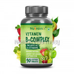 Nutrainix Vitamin B Complex With Vitamin C | Biotin | Choline | Folic Acid | Inositol | Improves Eyesight | Supports Growth Of Red Blood Cells – 90 Vegetarian Tablets