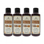 Khadi Pure Herbal Woody Sandal and Honey Body Wash Sls Paraben Free   210Ml (Set Of 4)