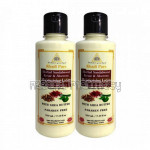 Khadi Pure Herbal Sandalwood, Kesar and Aloevera Moisturising Lotion Sls Paraben Free   210Ml (Set Of 2)