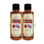 Khadi Pure Herbal Rose and Geranium Massage Oil Paraffin Mineral Oil Free   210Ml (Set Of 2)