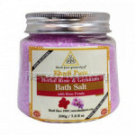 Khadi Pure Herbal Rose and Geranium Bath Salt With Rose Petals   200G