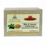 Khadi Pure Herbal Mint and Sesame Seeds Soap With Sheabutter   125G