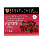 Soulflower Cleansing Sweet Rose NaNaturalSoap For Hydrating Skin, Anti Aging and Acne Control, Blemish Control, Ecocert, Esg Certified, 150G