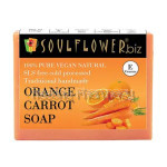 Soulflower Cleansing Orange Carrot Soap For Skin Refreshing, Toning and Brightening, Detox With NaNaturalCocoa Butter, Esg Certified, 150G