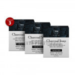 Charcoal Soap   Handmade Soap For Face and Body ( Paraben/ Sulphate/ Dye/ Silicon Free) Pack Of 3