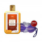 Honey Milk Shower Gel For Sensitive To Dry Skin (Paraben/Sulphate Free)   Get Free Loofah Belt