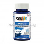 Onelife Mega 3X Triple Strength Fish Oil, Omega 3, Micro Filtered, Reflux Free, Mercury Free, 1250Mg (Epa   550: Dha   350) 60 Softgels